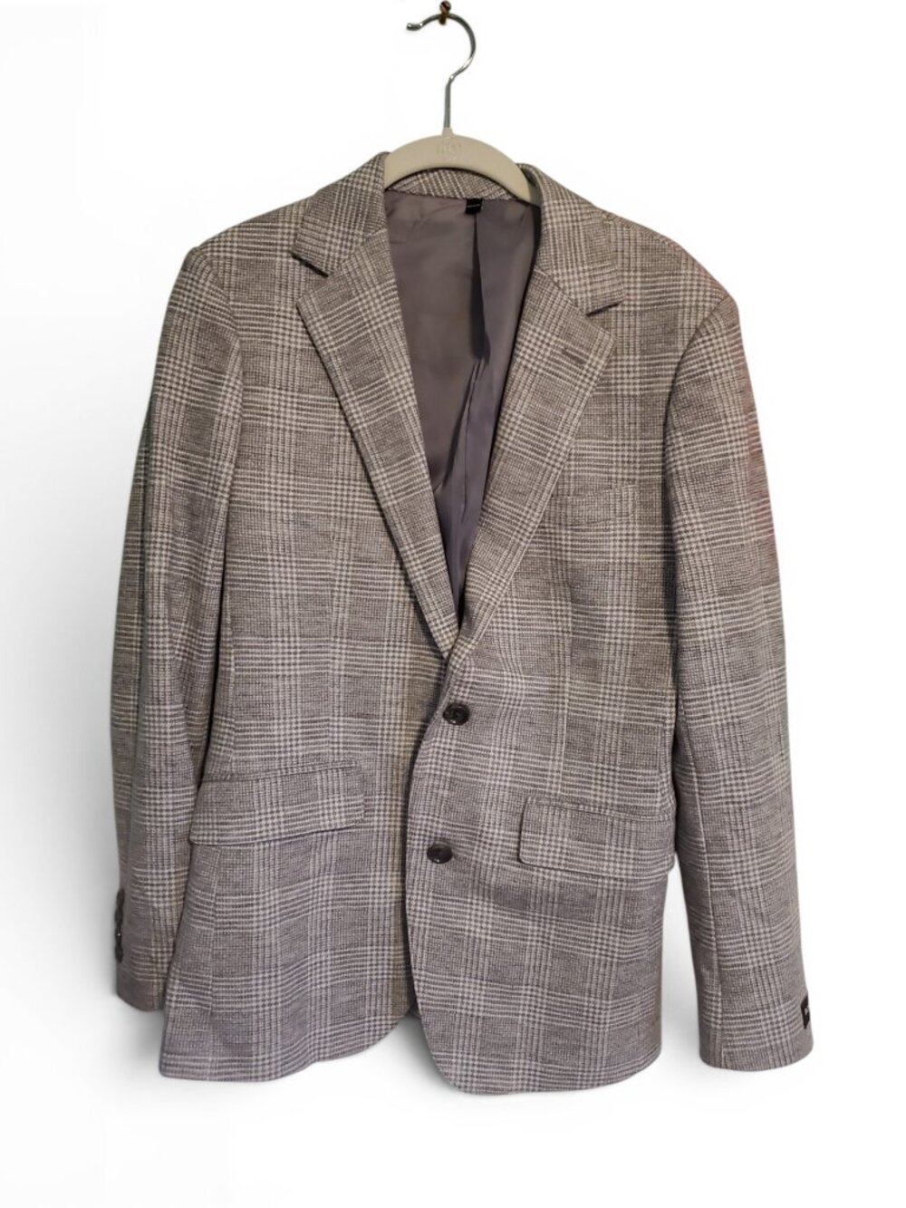 Bonobos Wool Light Gray Plaid Glenplaid Blazer Jacket Men's Size 36R NWT